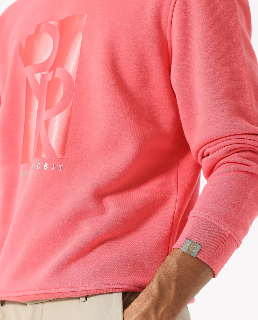 Rare Rabbit Men's Depth Red Cotton Graphic Print Regular Fit Full Sleeve Crew Neck Sweatshirt