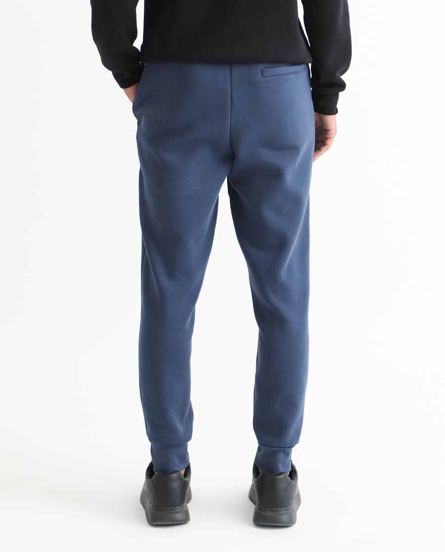 Rare Rabbit Men's Derry Dusky Blue Cotton Plain Regular Fit Joggers