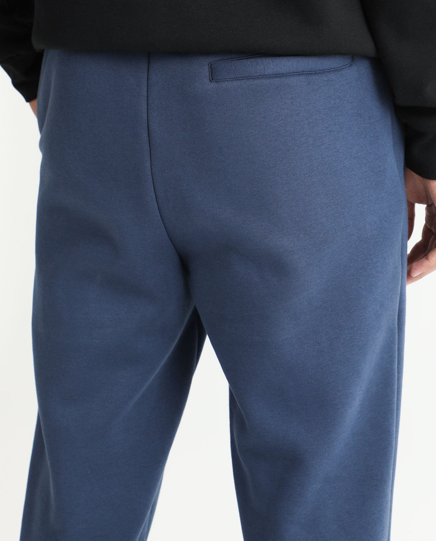 Rare Rabbit Men's Derry Dusky Blue Cotton Plain Regular Fit Joggers