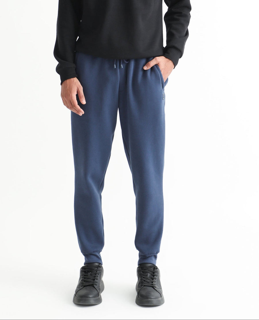 Rare Rabbit Men's Derry Dusky Blue Cotton Plain Regular Fit Joggers
