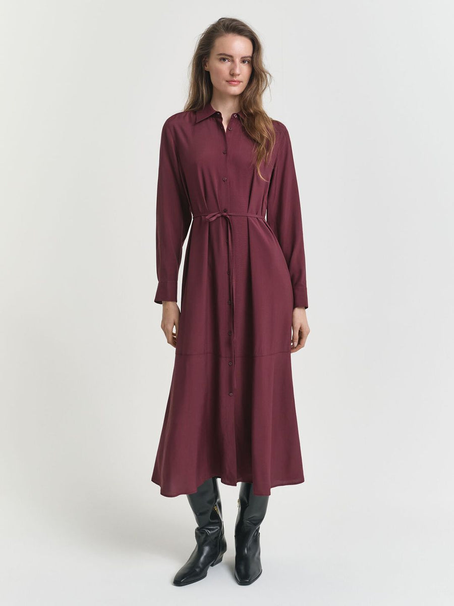 GANT Cuffed Sleeves Shirt Midi Dress