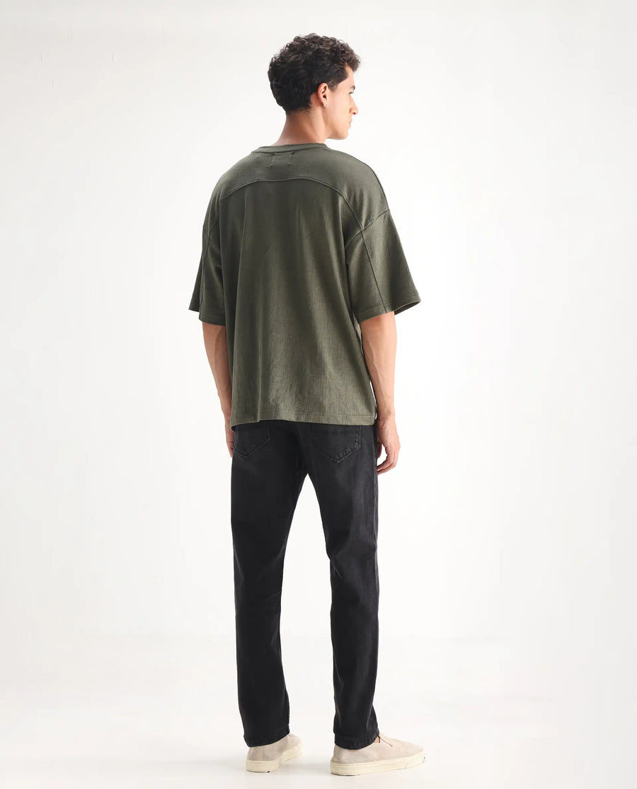Rare Rabbit Men's Divi Grey Cotton Plain Hawk Slim Fit Jeans