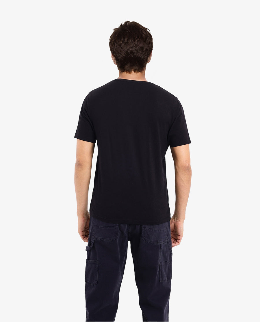 Rare Rabbit Men's Dom Black Cotton Graphic Print Oversized Fit Half Sleeve Crew Neck T-Shirt