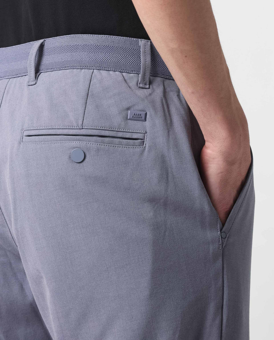 Rare Rabbit Men's Drivers Pastel Purple Polyester Blend Plain Regular Fit Trouser
