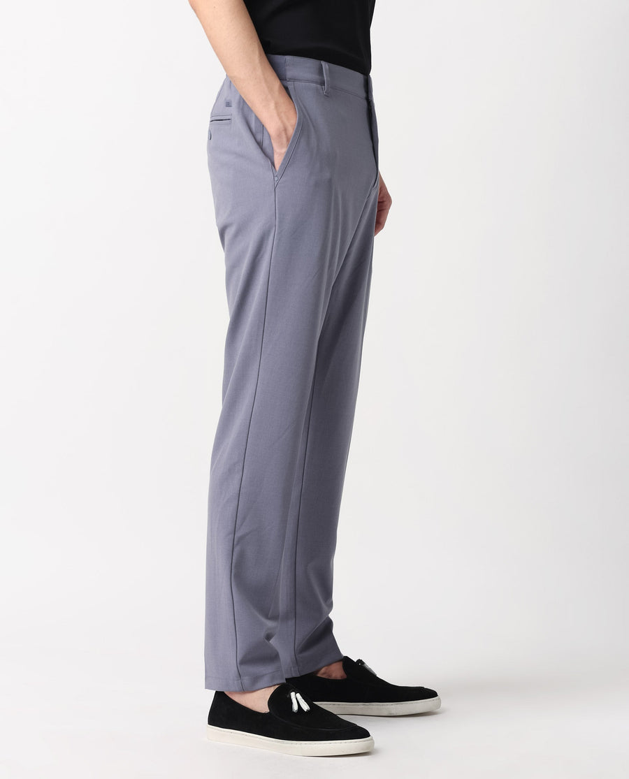 Rare Rabbit Men's Drivers Pastel Purple Polyester Blend Plain Regular Fit Trouser