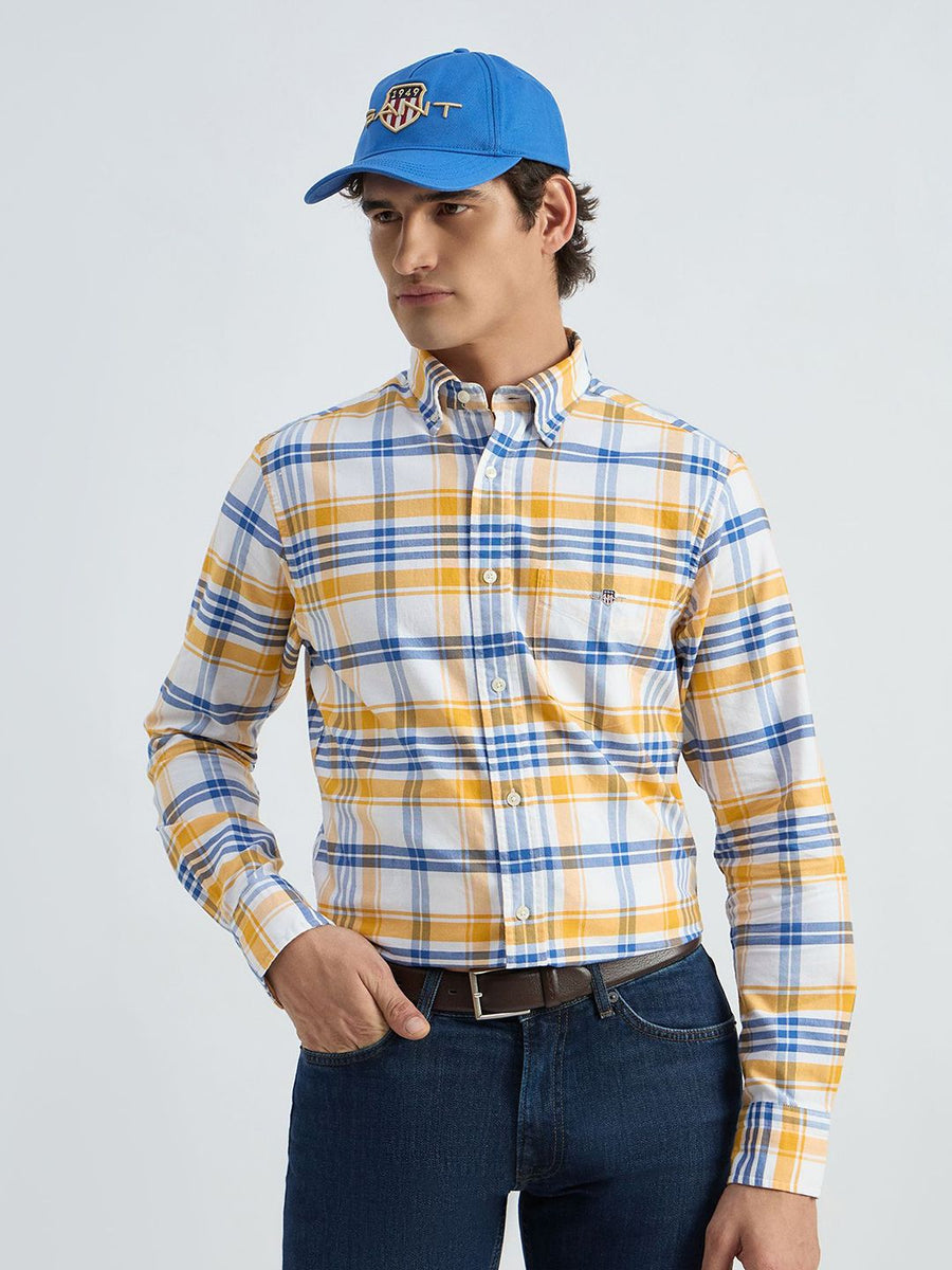 GANT Checked Button-Down Collar Classic Regular Fit Pure Cotton Casual Shirt