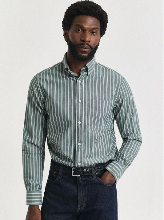 GANT Men Vertical Striped Button-Down Collar Formal Shirt