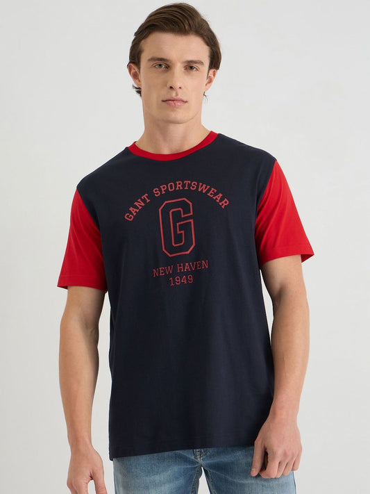GANT Men Typography Printed Round Neck Cotton T-shirt