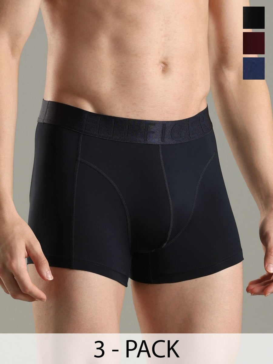 Tommy Hilfiger Men Pack Of 3 Solid Low Rise Trunks