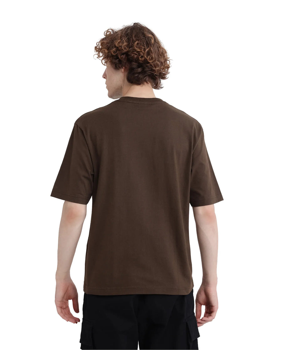 Rare Rabbit Men's Ello Olive Graphic Print Regular Fit Half Sleeve Crew Neck T-Shirt