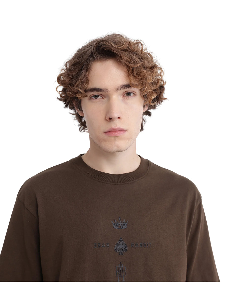 Rare Rabbit Men's Ello Olive Graphic Print Regular Fit Half Sleeve Crew Neck T-Shirt