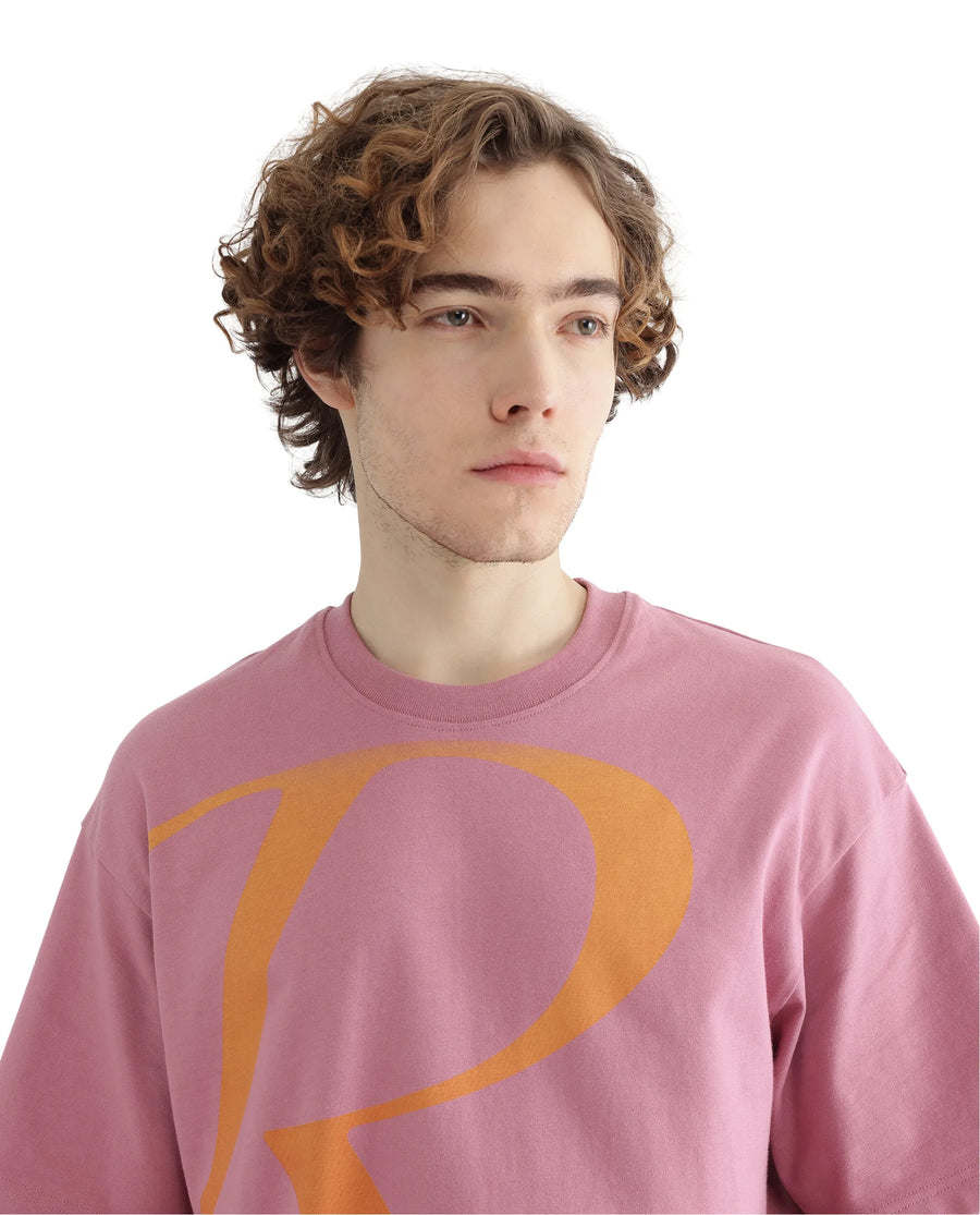Rare Rabbit Men's Elzo Pink Cotton Ombre Oversized Fit Half Sleeve Crew Neck T-Shirt