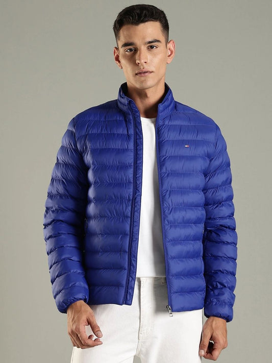 Tommy Hilfiger Men Mock Collar Solid Puffer Jacket