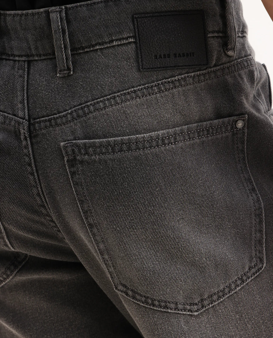 Rare Rabbit Men's Enim Grey Cotton Blend Fabric Morris Regular Fit Plain Jeans
