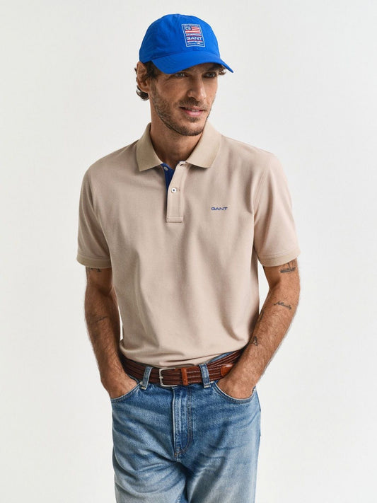 GANT Men Solid Polo Collar Pique Cotton T-shirt