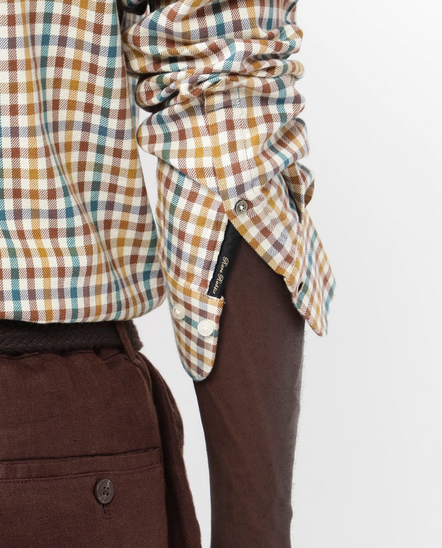 Rare Rabbit Men's Essen Mustard Cotton Checked Print Regular Fit Full Sleeve Collared Shirt