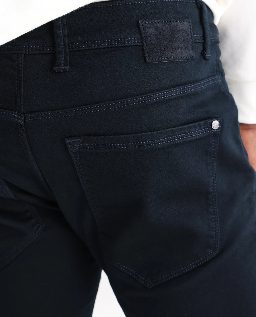 Rare Rabbit Men's Essen Dusky Teal Cotton Plain Hawk Slim Fit Jeans