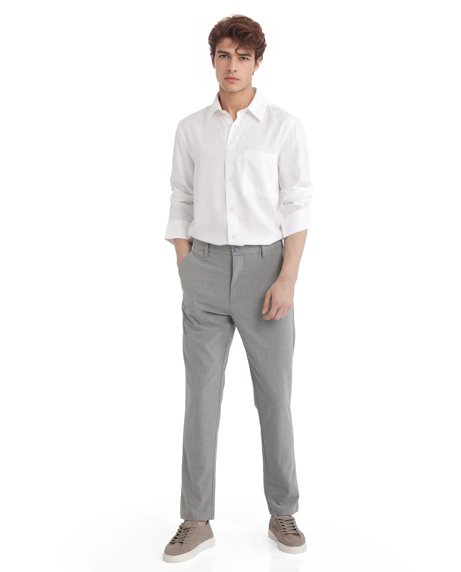 Rare Rabbit Men's Esso Ls-25 White Viscose Blend Plain Relaxed Fit Full Sleeve Collared Shirt