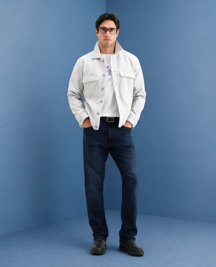 Rare Rabbit Men's Evolve 26 Dark Navy Cotton Blend Morris Regular Fit Plain Jeans