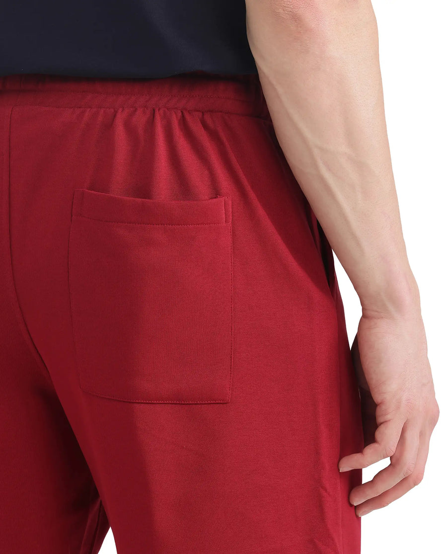 Rare Rabbit Men's Exclaim-B Red Cotton Graphic Print Oversized Fit Shorts