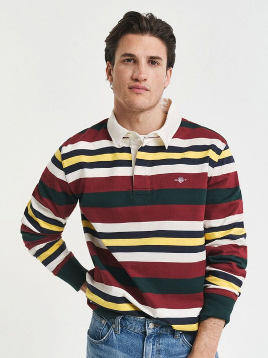 GANT Horizontal Striped Polo Collar Pure Cotton T-shirt