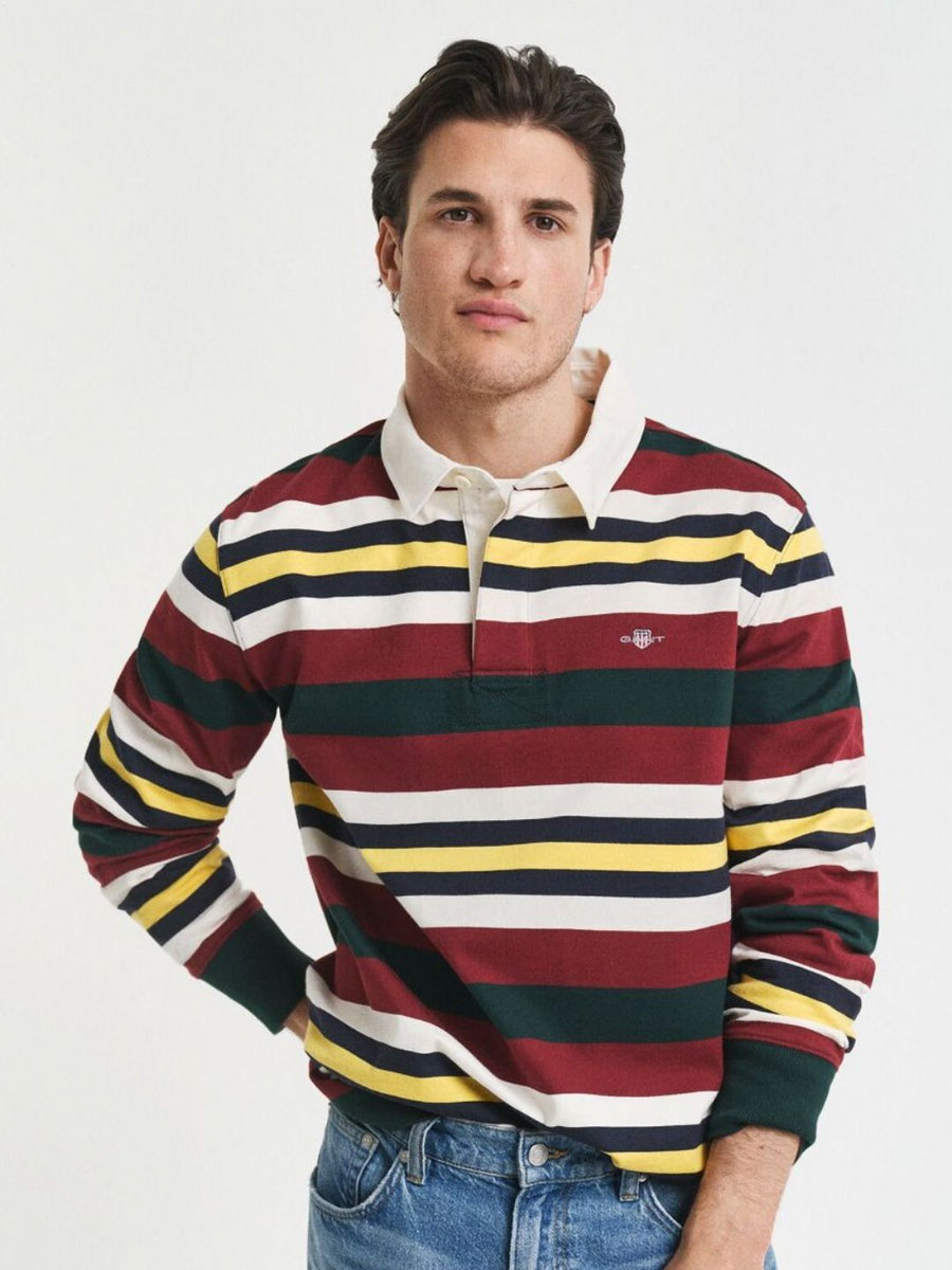 GANT Horizontal Striped Polo Collar Pure Cotton T-shirt