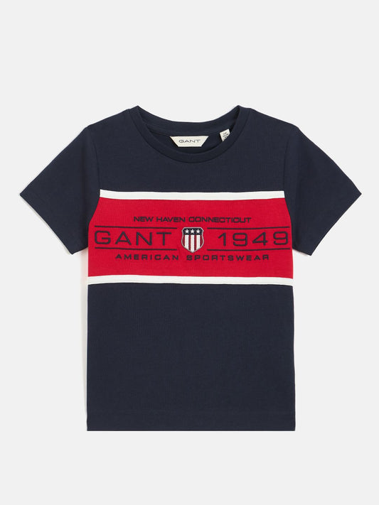 GANT Boys Typography Printed Applique T-shirt