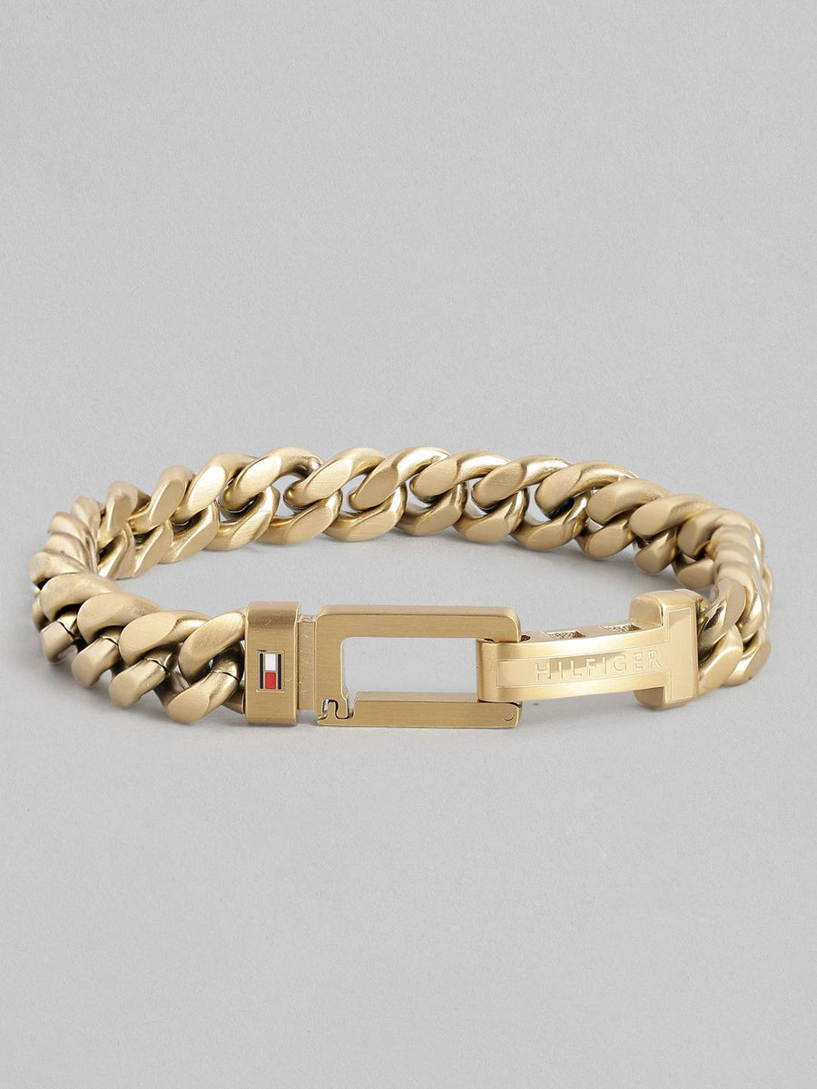 Tommy Hilfiger Men Brass-Plated Bangle-Style Bracelet