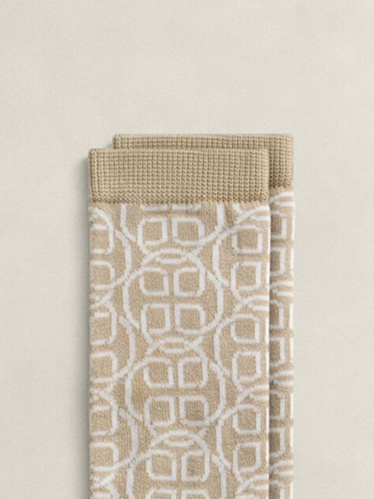 Gant Women Beige Printed Monogram Socks