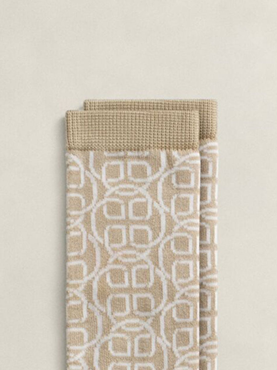 Gant Women Beige Printed Monogram Socks