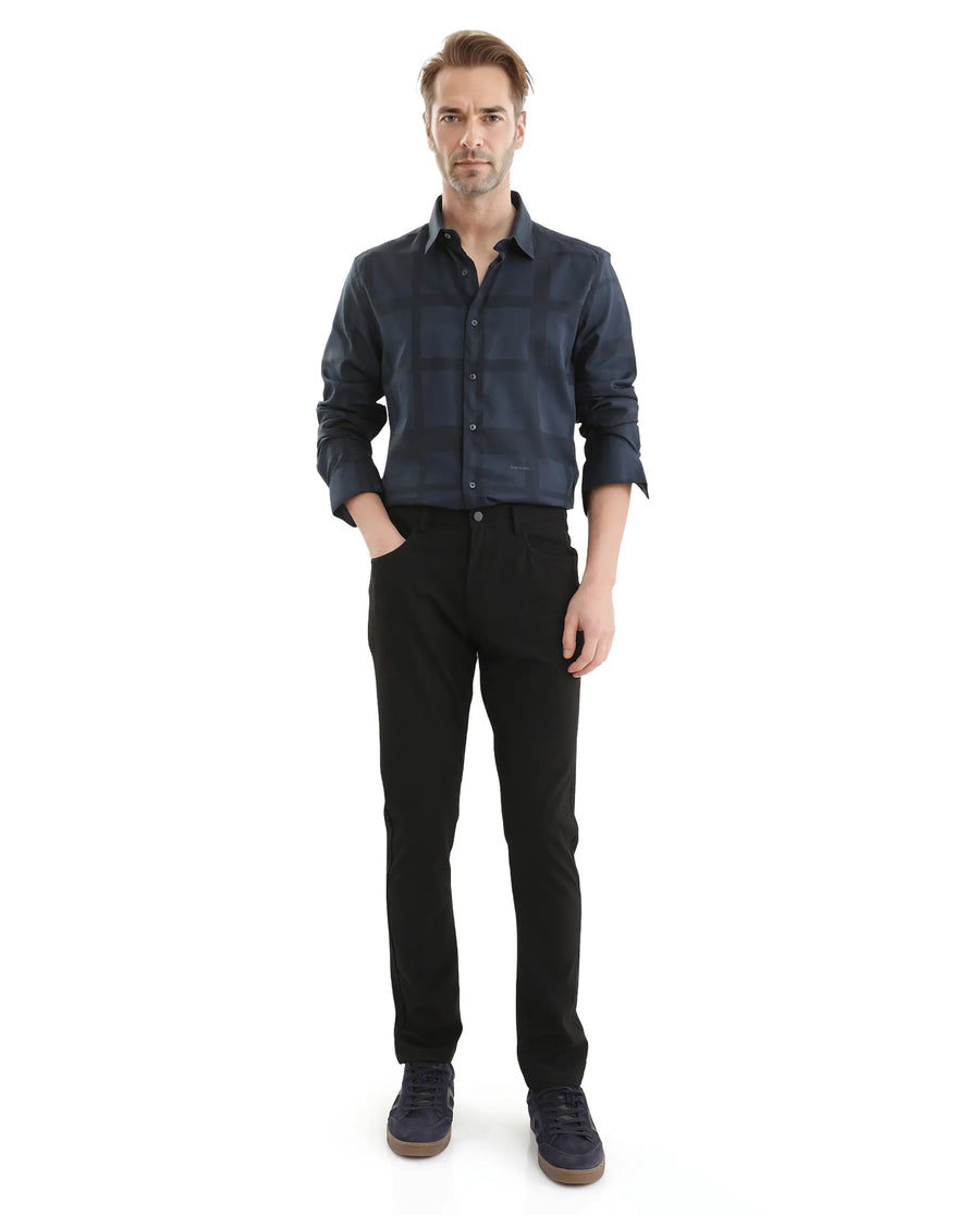 Rare Rabbit Men's Cotton Plain Regular Fit Trouser