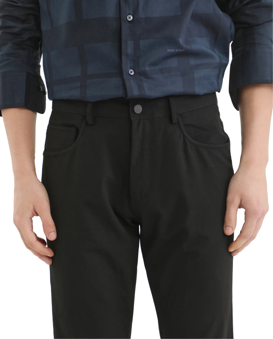 Rare Rabbit Men's Cotton Plain Regular Fit Trouser