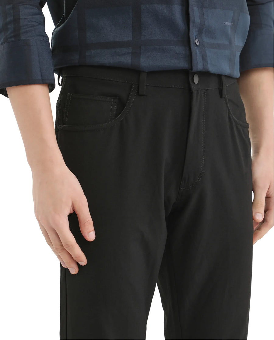 Rare Rabbit Men's Cotton Plain Regular Fit Trouser