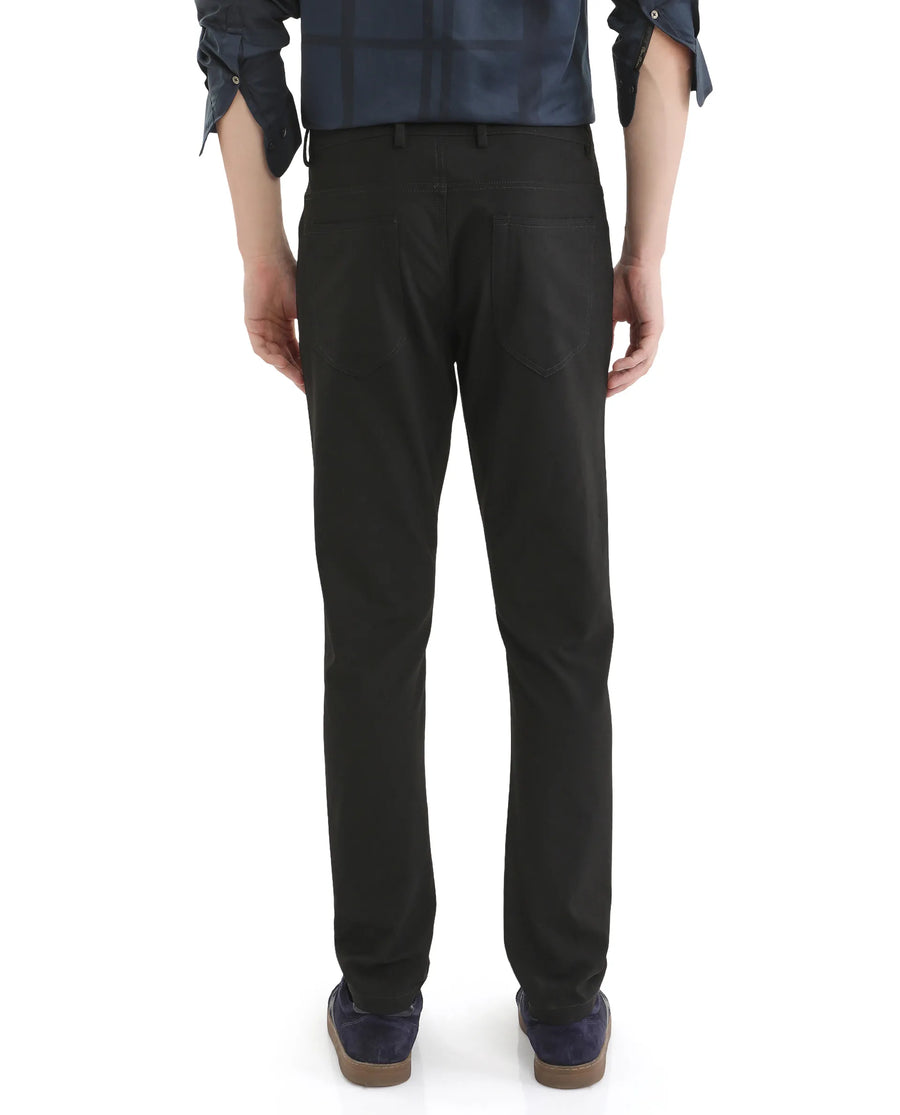 Rare Rabbit Men's Cotton Plain Regular Fit Trouser