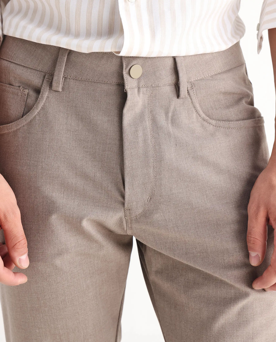 Rare Rabbit Men's Cotton Plain Regular Fit Trouser