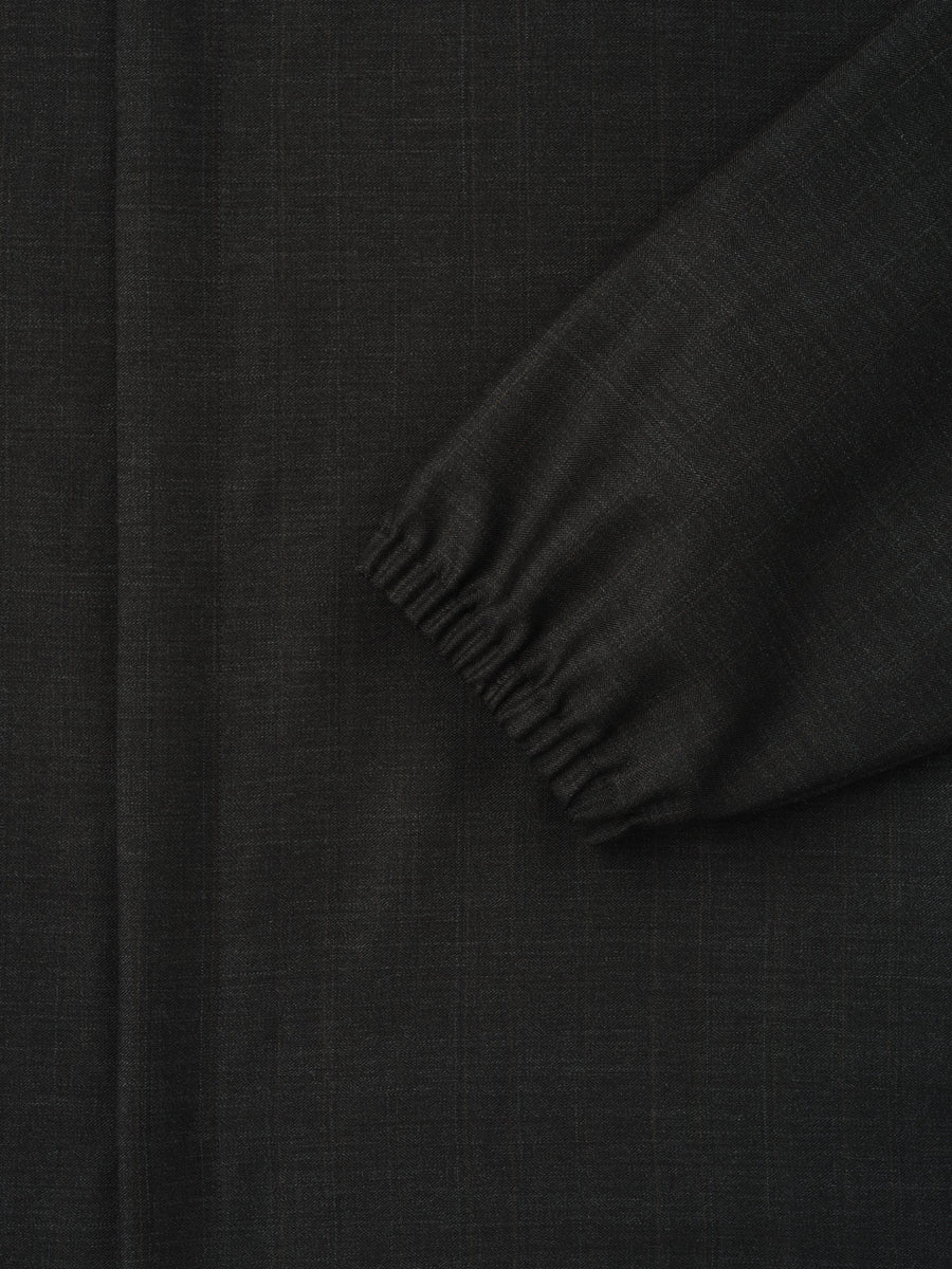Grey Striped Wool Elastic Cuff Shirt