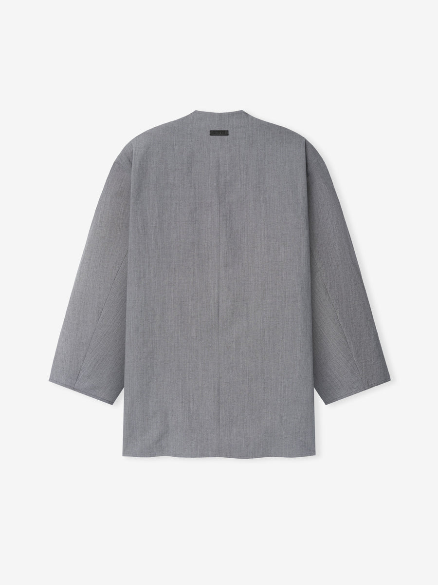 Wool Linen Collarless Sport Jacket
