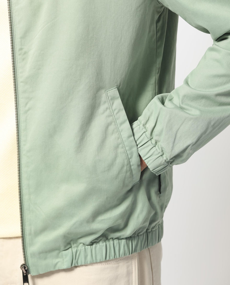 Rare Rabbit Men's Flinsten Dusky Green Cotton Plain Regular Fit Full Sleeve Spread Collar Jacket