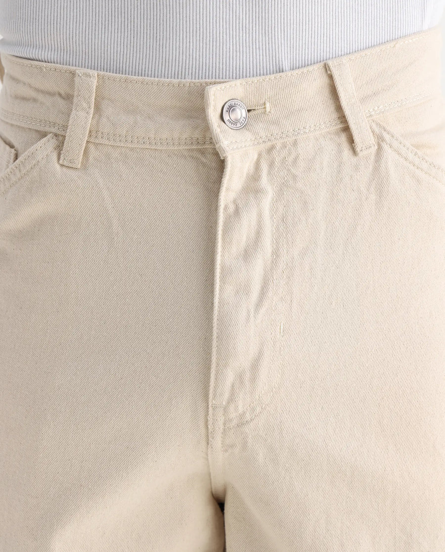 Rare Rabbit Men's Freks Beige Cotton Plain Baggy Fit Jeans