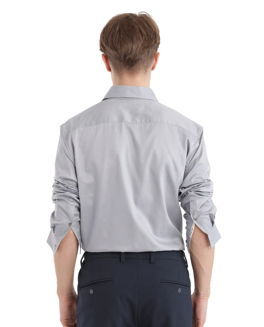 Rare Rabbit Men's Fury Light Blue Cotton Plain Relaxed Fit Full Sleeve Collared Shirt