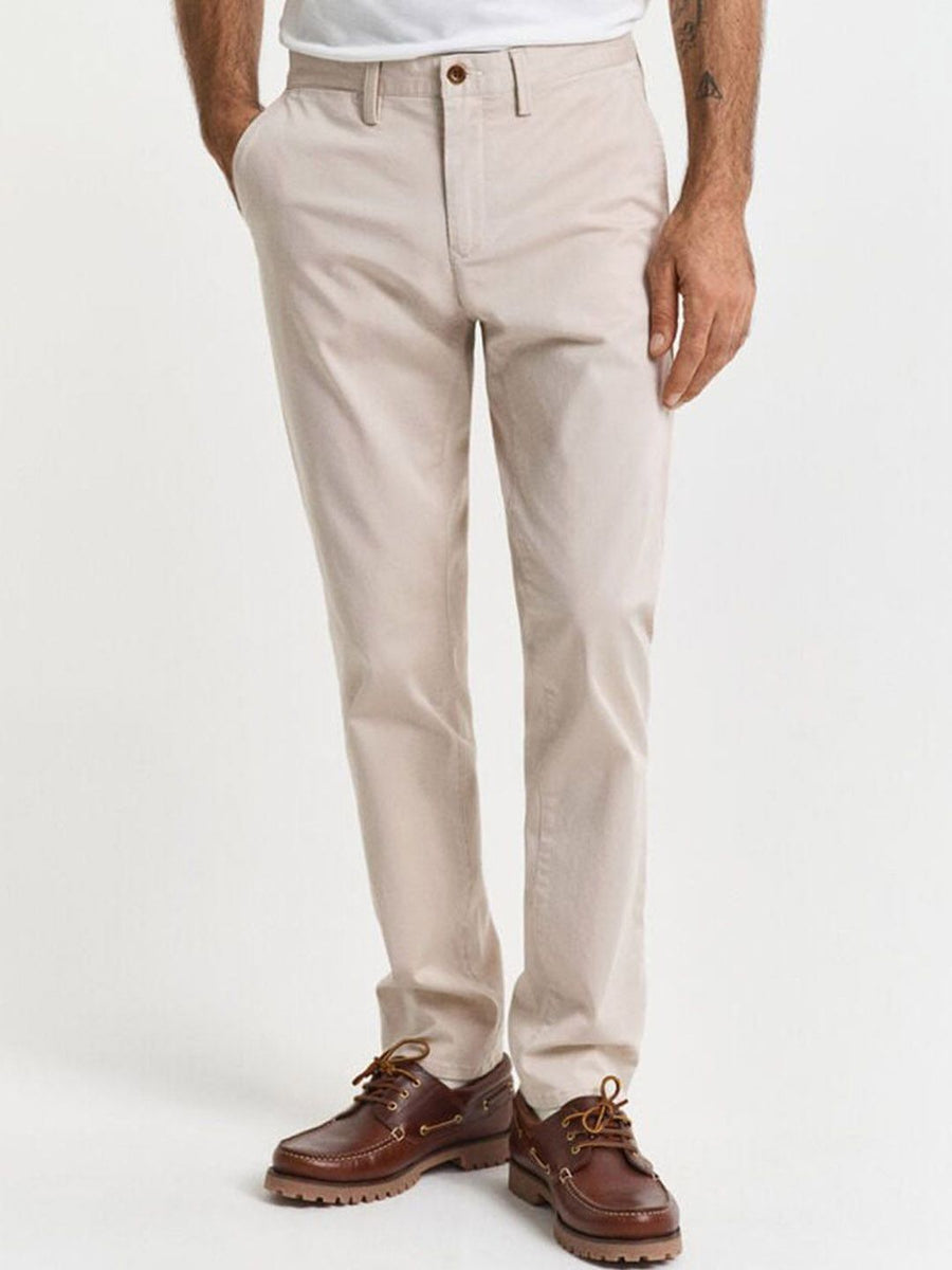 GANT Men Mid-Rise Slim Fit Twill Trouser