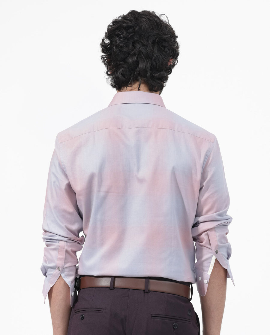 Rare Rabbit Men's Gabin Dusky Purple Cotton Checked Print Regular Fit Full Sleeve Collared Shirt