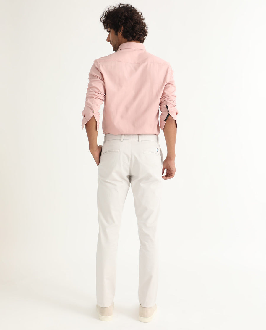 Rare Rabbit Men's Gazan Dusky Pink Cotton Striped Print Regular Fit Full Sleeve Collared Shirt