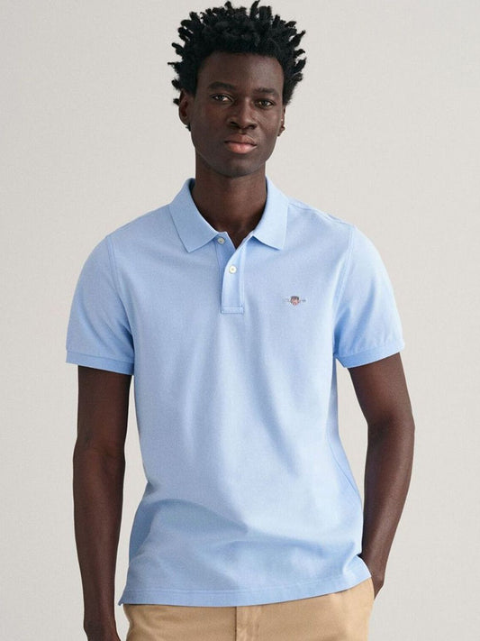 GANT Men Solid Polo Collar Pique Cotton T-shirt