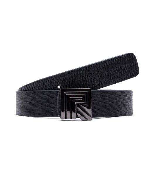 Rare Rabbit Men Geous Black Leather Belt