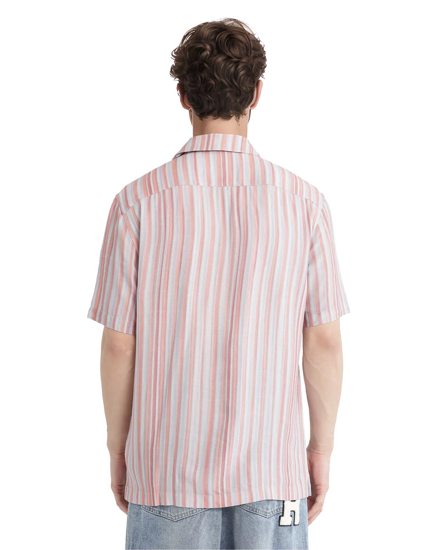 Rare Rabbit Men's Gero Dusky Pink Viscose Blend Floral Print Boxy Fit Half Sleeve Cuban Collar Shirt