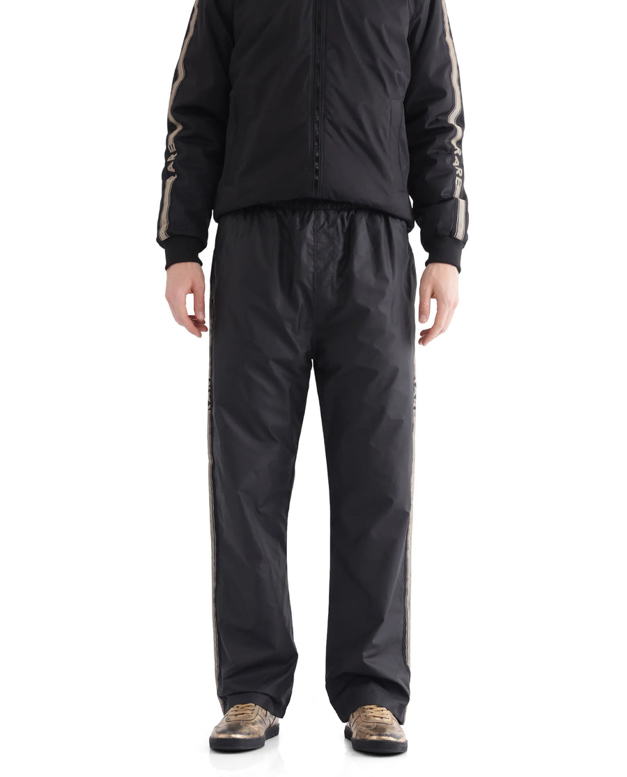 Rare Rabbit Men's Ghana-B Black Cotton Plain Regular Fit Track Pant