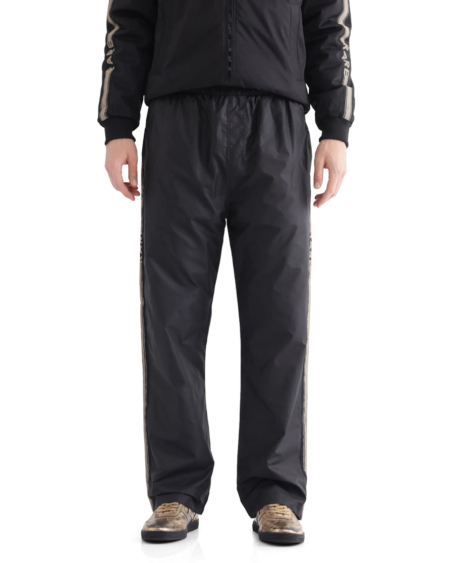 Rare Rabbit Men's Ghana-B Black Cotton Plain Regular Fit Track Pant