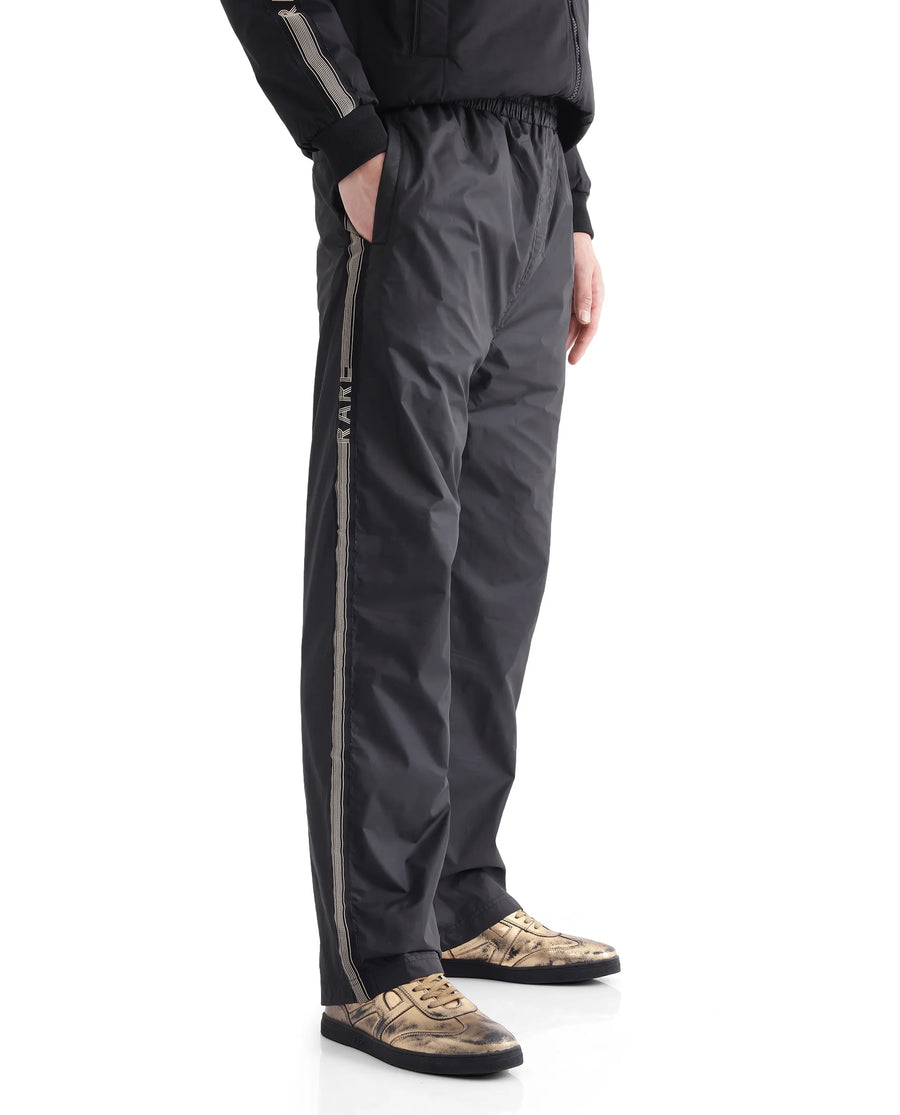 Rare Rabbit Men's Ghana-B Black Cotton Plain Regular Fit Track Pant