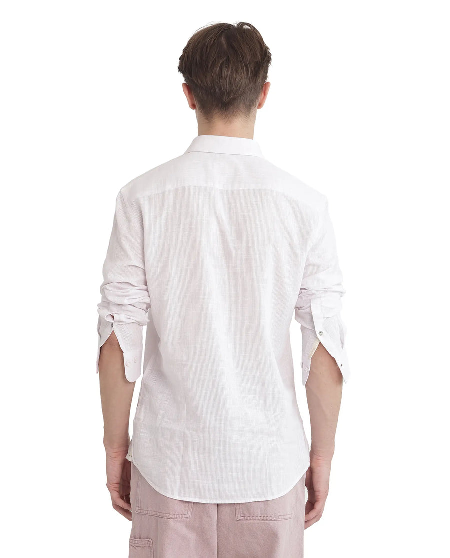 Rare Rabbit Men's Gico Pastel Pink Cotton Plain Regular Fit Full Sleeve Collared Shirt